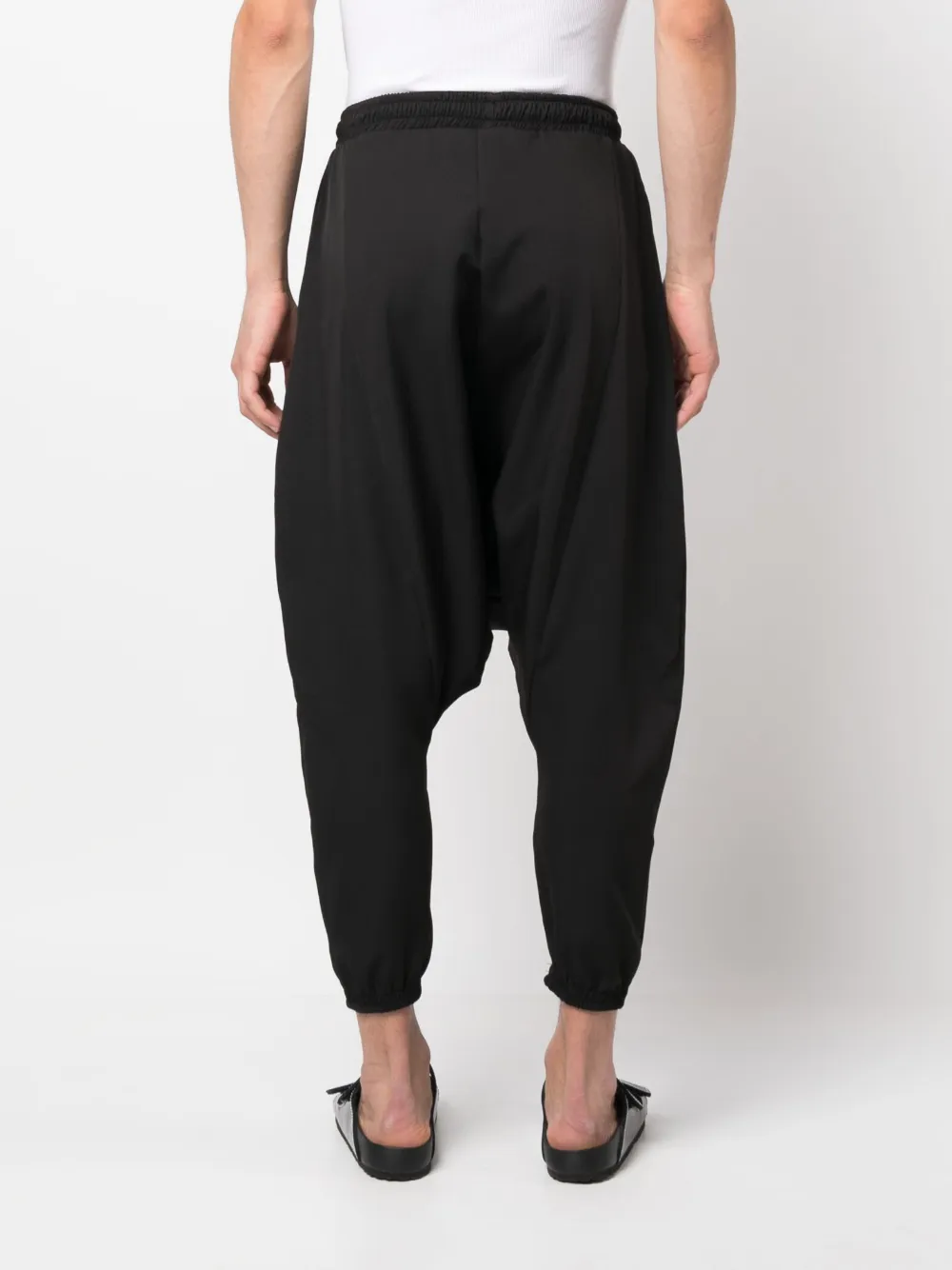 Shop Alchemy Cropped Drop Crotch Trousers In Black