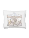 Atelier Choux Carousel-print satin cushion - White