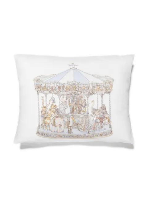 Atelier Choux Carousel-print satin cushion 