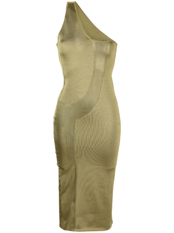 GAUGE81 one-shoulder Knitted Dress | Green | FARFETCH JO