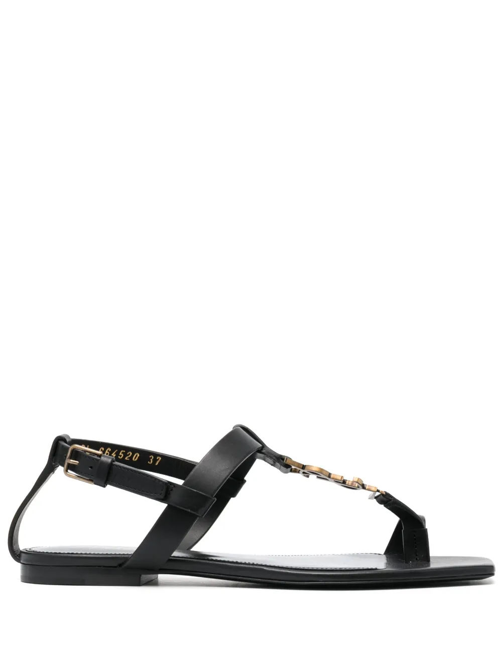 Saint Laurent Cassandra Monogram-logo Sandals In Schwarz