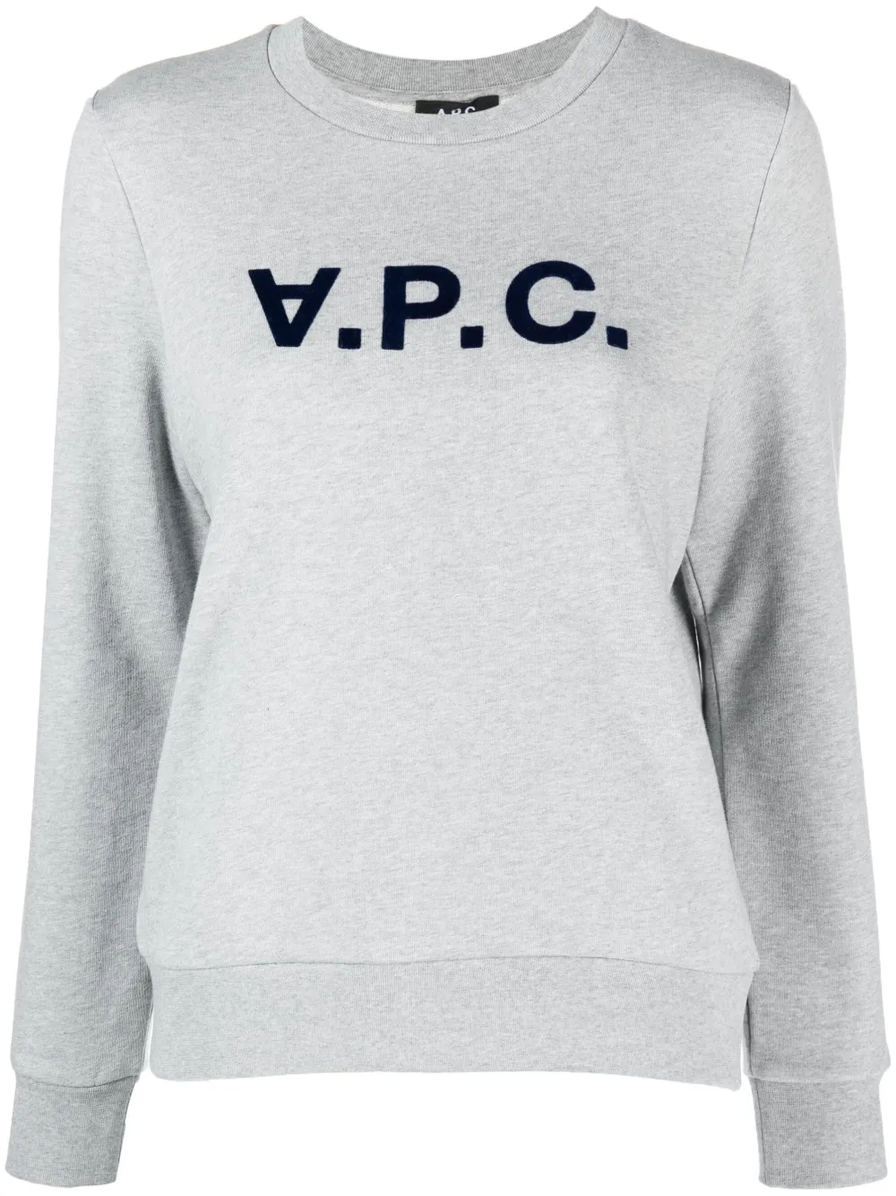 Apc A.p.c. Sweatshirt Crew-neck Logo Print Clothing In Grey