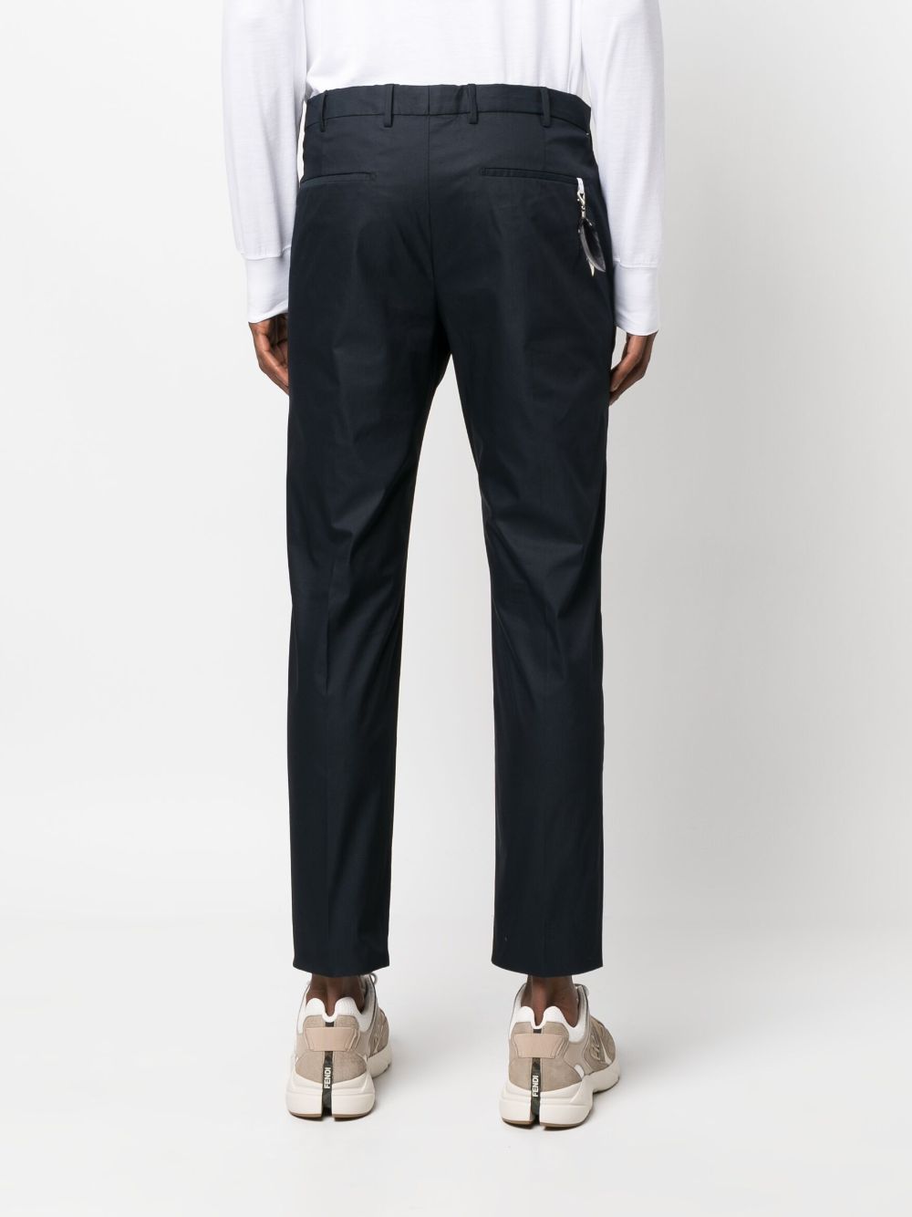 Shop Pt Torino Low-rise Cropped Trousers In Blue