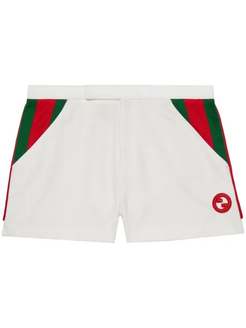Gucci Web-stripe logo-patch shorts