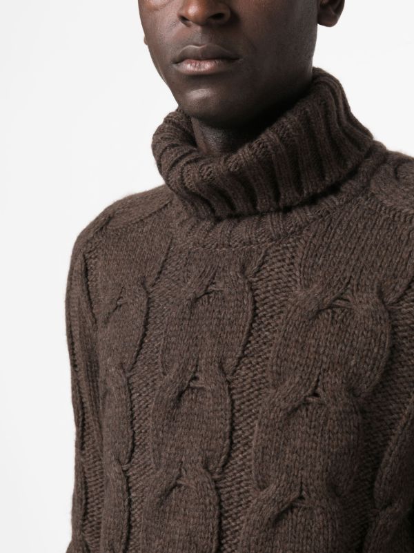 Cable knit roll on sale neck jumper mens