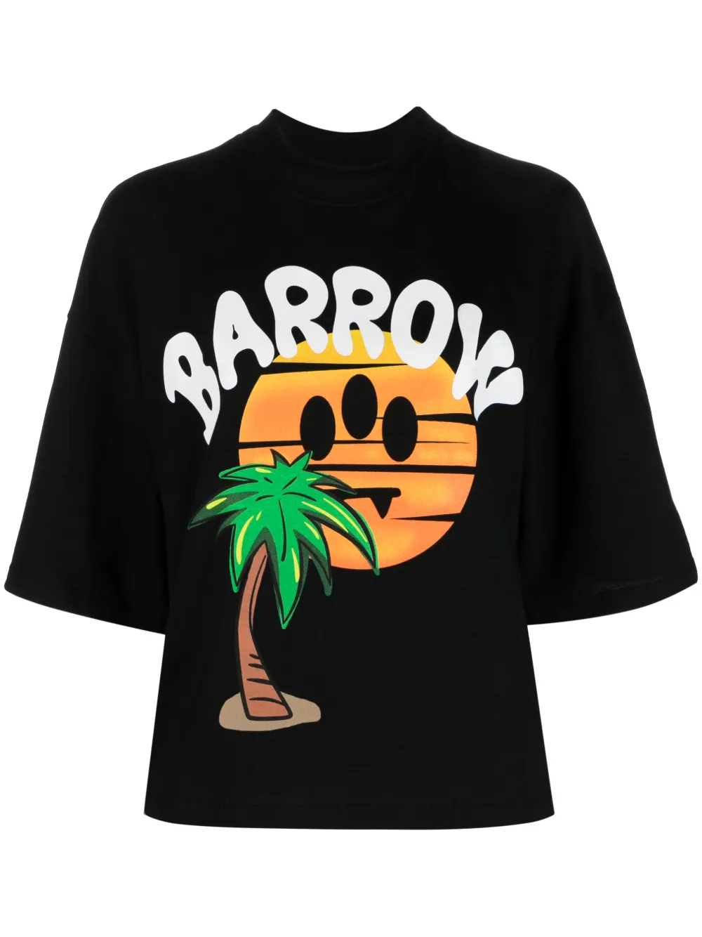 Shop Barrow Logo-print Cotton T-shirt In Black