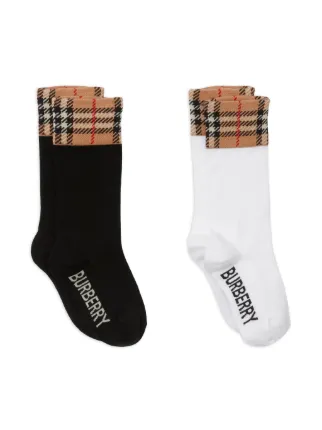 Burberry Kids set of two Vintage Check panel Socks Multicolour FARFETCH IE