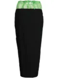 A.W.A.K.E. Mode two-tone drawstring midi skirt - Black