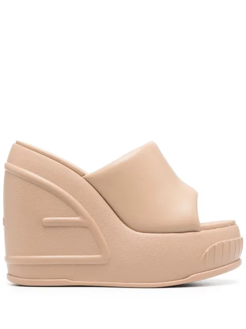 Fendi leather platform-wedge sandals