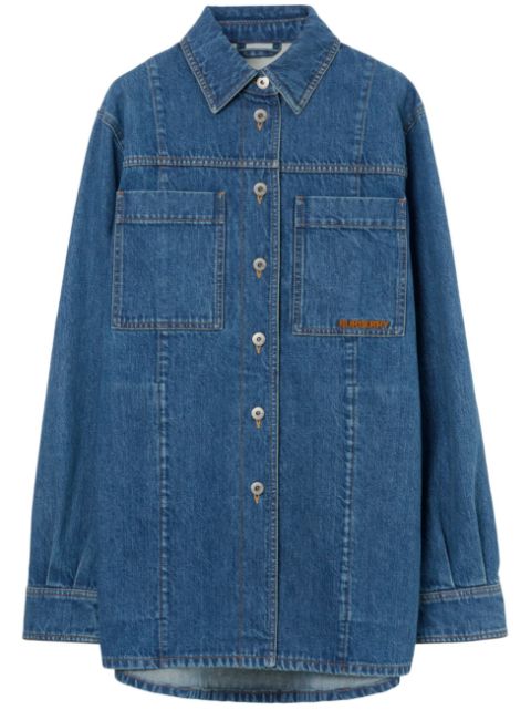 Burberry logo-embroidered denim overshirt