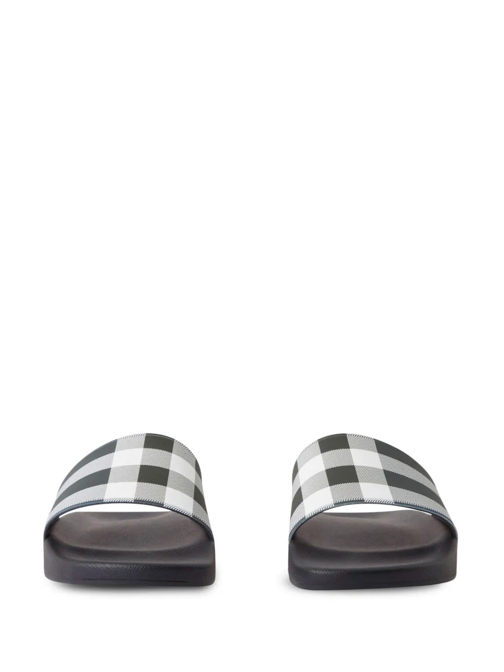 Shop Burberry Check-print Slides In Black