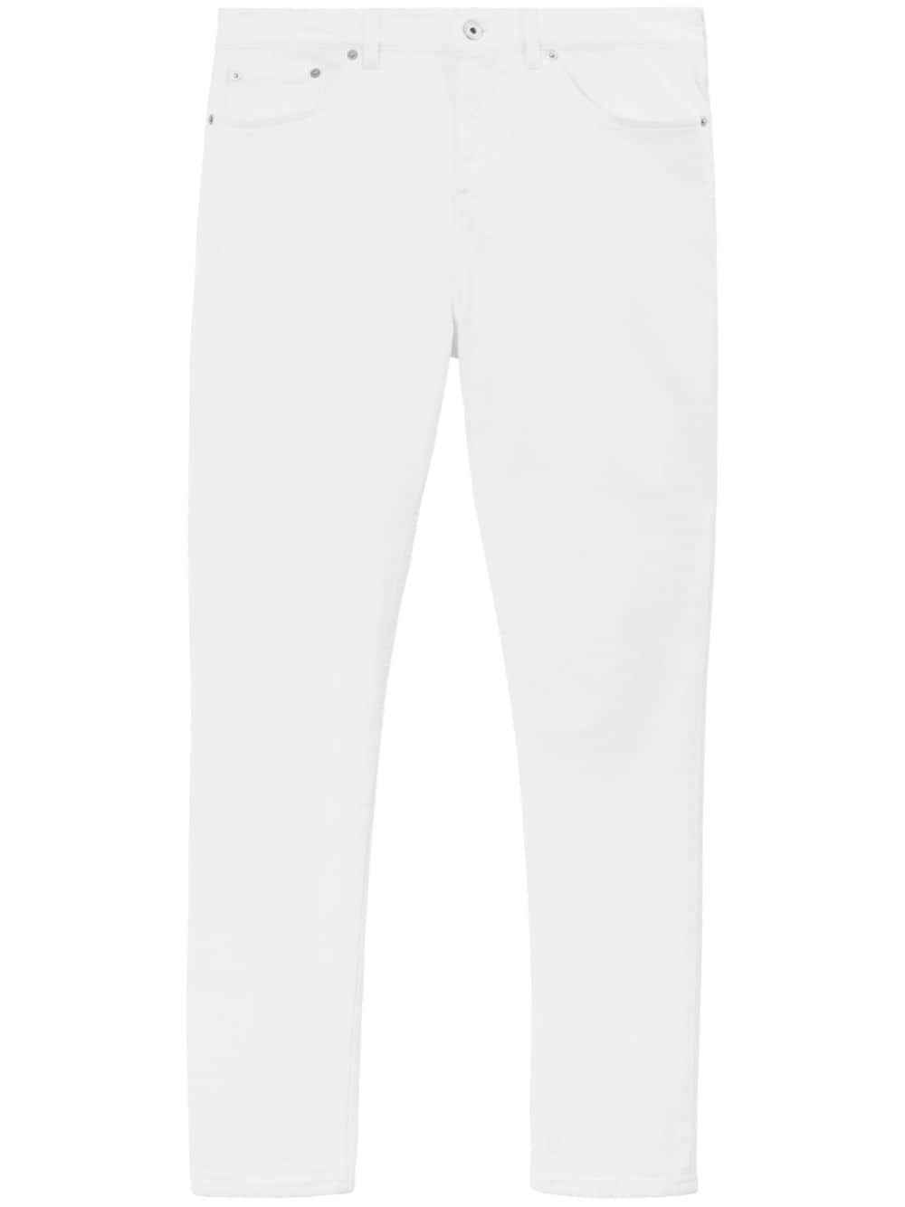 Shop Burberry Mid-rise Slim-fit Jeans In White