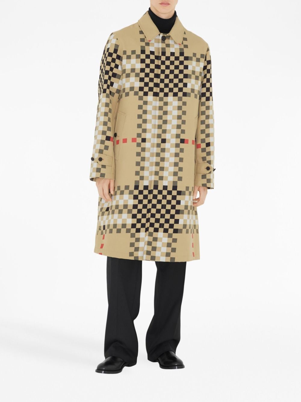Burberry Pixel check-print coat - Beige