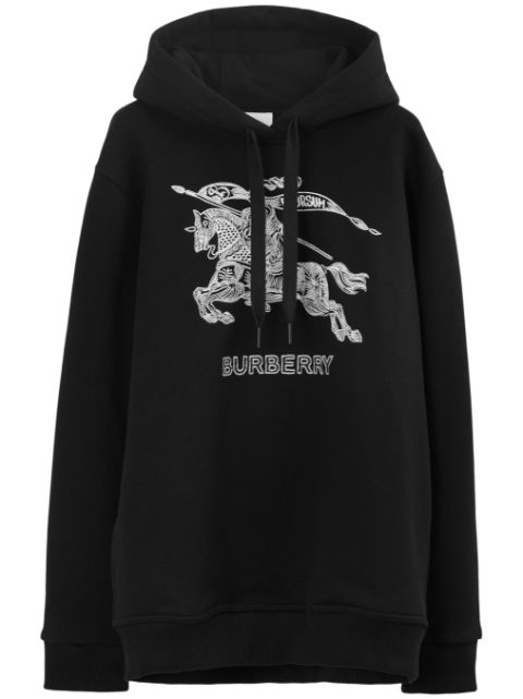 Burberry embroidered-EKD logo-print hoodie Men