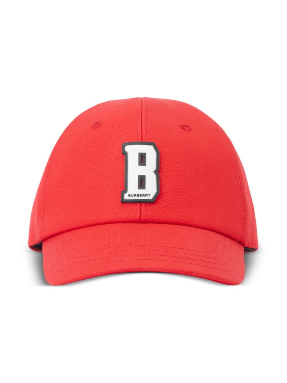 Burberry Kids' Letter-patch Baseball Cap In Red