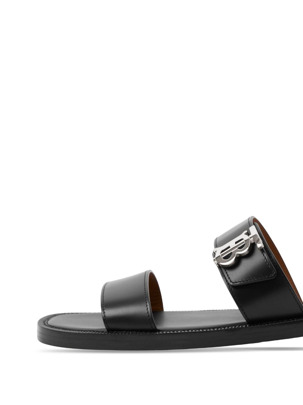 Burberry monogram-motif leather sandals - Zwart