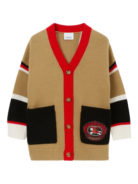 Burberry Kids EKD Appliqué wool cardigan