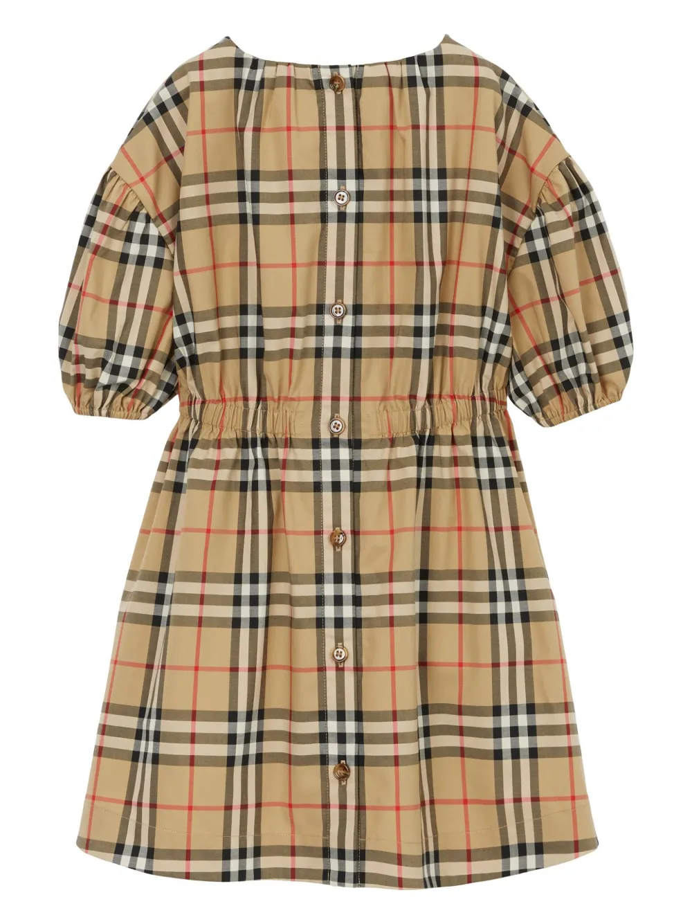 Shop Burberry Check Cotton Dress In Archive Beige Ip Chk