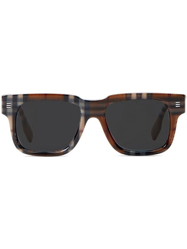 Burberry check detail on sale square frame sunglasses