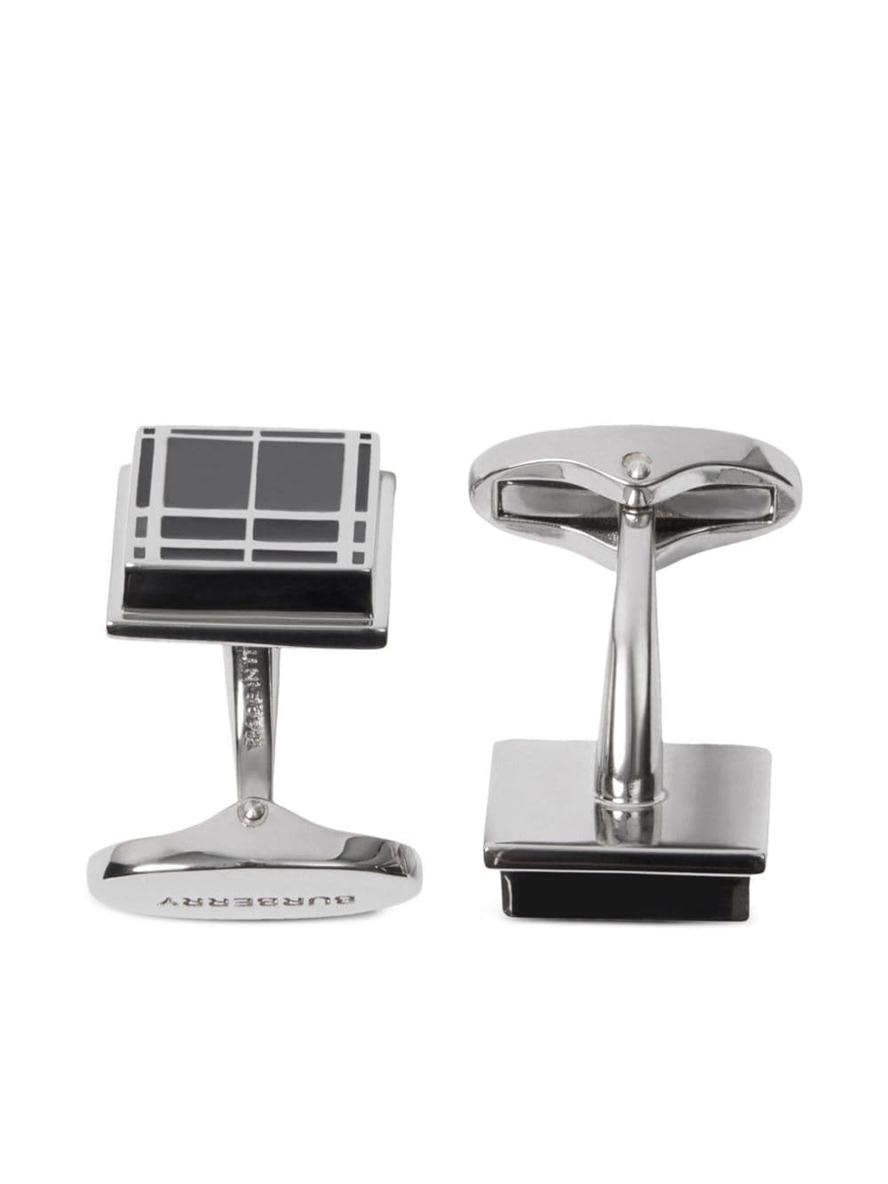 Burberry checked squared cufflinks - Zilver