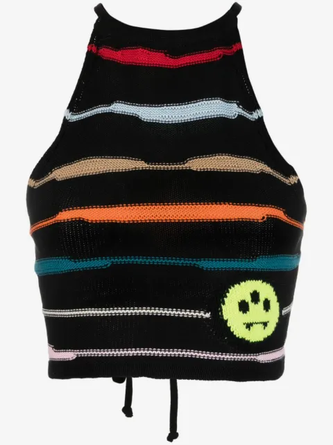 BARROW stripe-pattern halterneck top