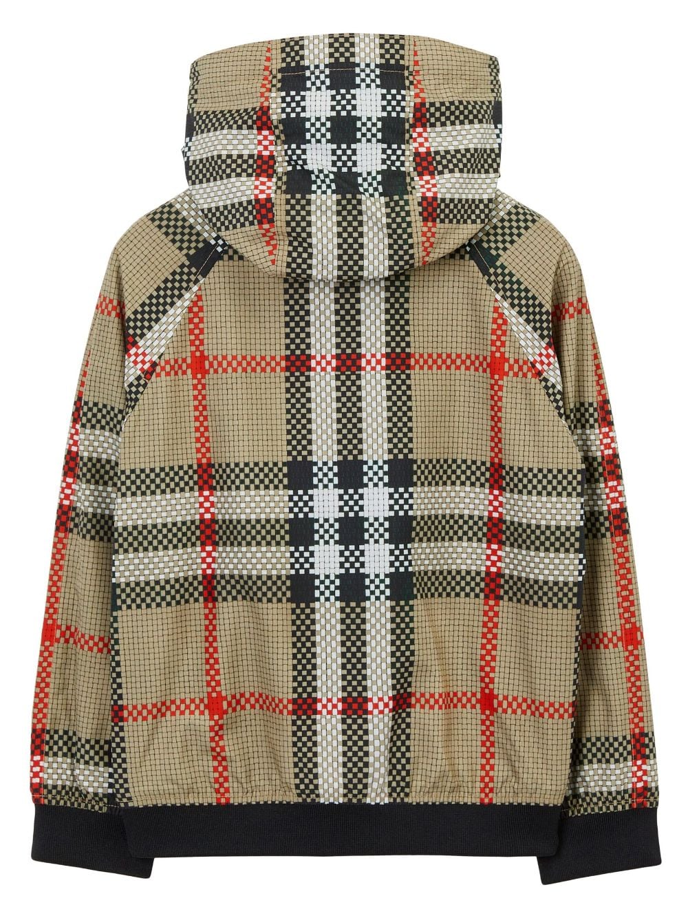 Burberry Kids check-pattern zip-up hooded jacket - ARCHIVE BEIGE IP PAT