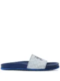 Burberry EKD monogram-print leather slides - Blue