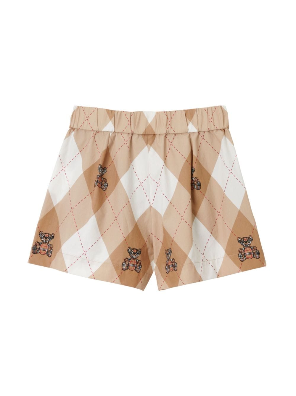 Burberry Kids Thomas Bear argyle-print shorts - SOFT FAWN IP PAT