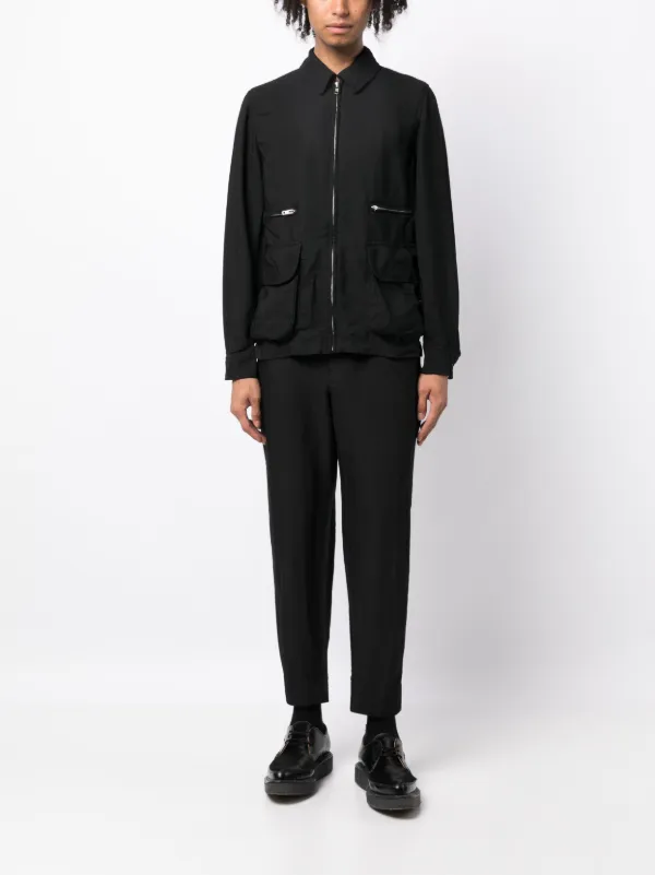 Black Comme Des Garçons シェブロンパターン テーパードパンツ