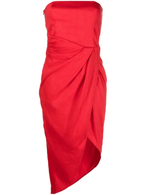 GAUGE81 strapless asymmetric midi dress