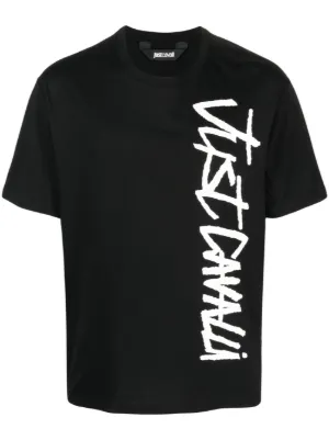 Just Cavalli logo-print Cotton T-shirt | Black | FARFETCH AO