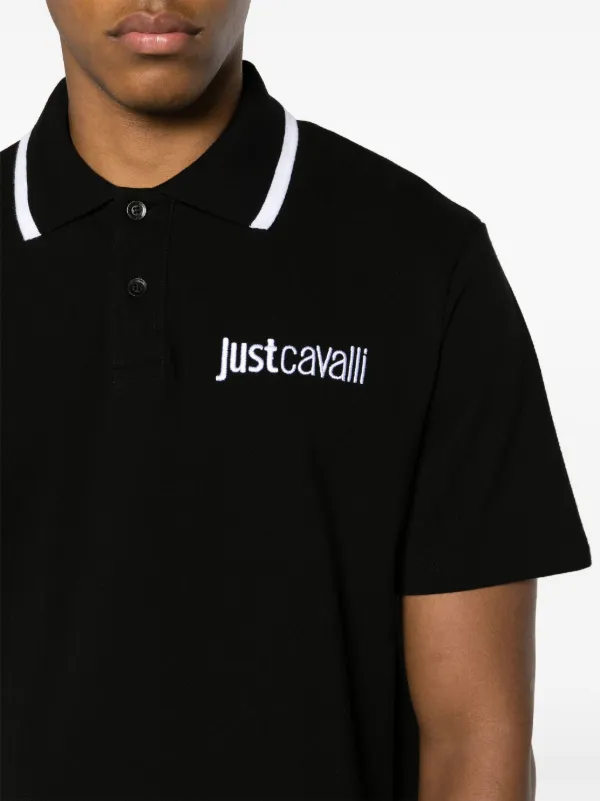Just Cavalli logo-embroidered Piqué Polo Shirt | Black | FARFETCH