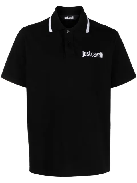 Just Cavalli logo-embroidered piqué polo shirt