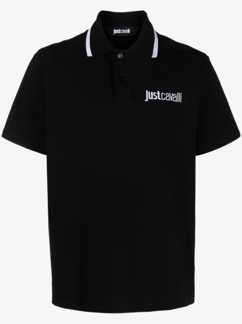 Just Cavalli logo-embroidered piqué polo shirt