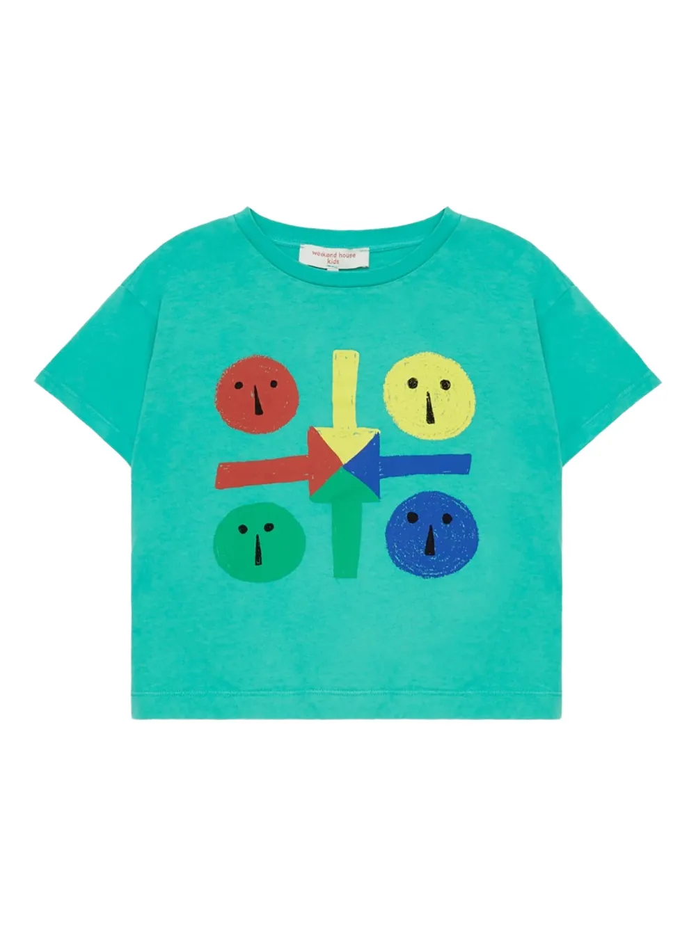 Weekend House Kids. logo-detail T-shirt Groen