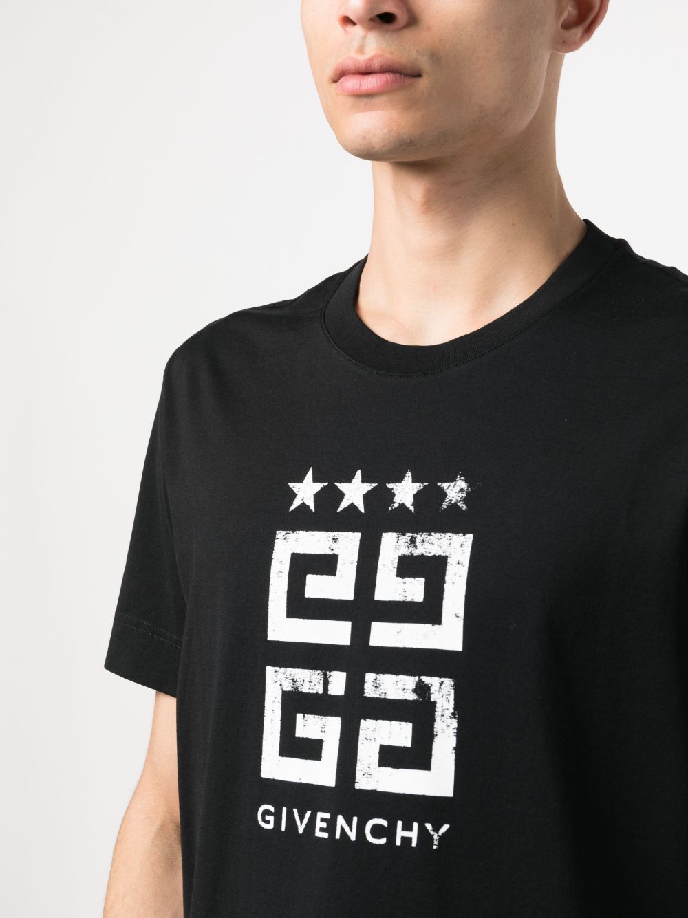 Shop Givenchy Logo-print Cotton T-shirt In Black