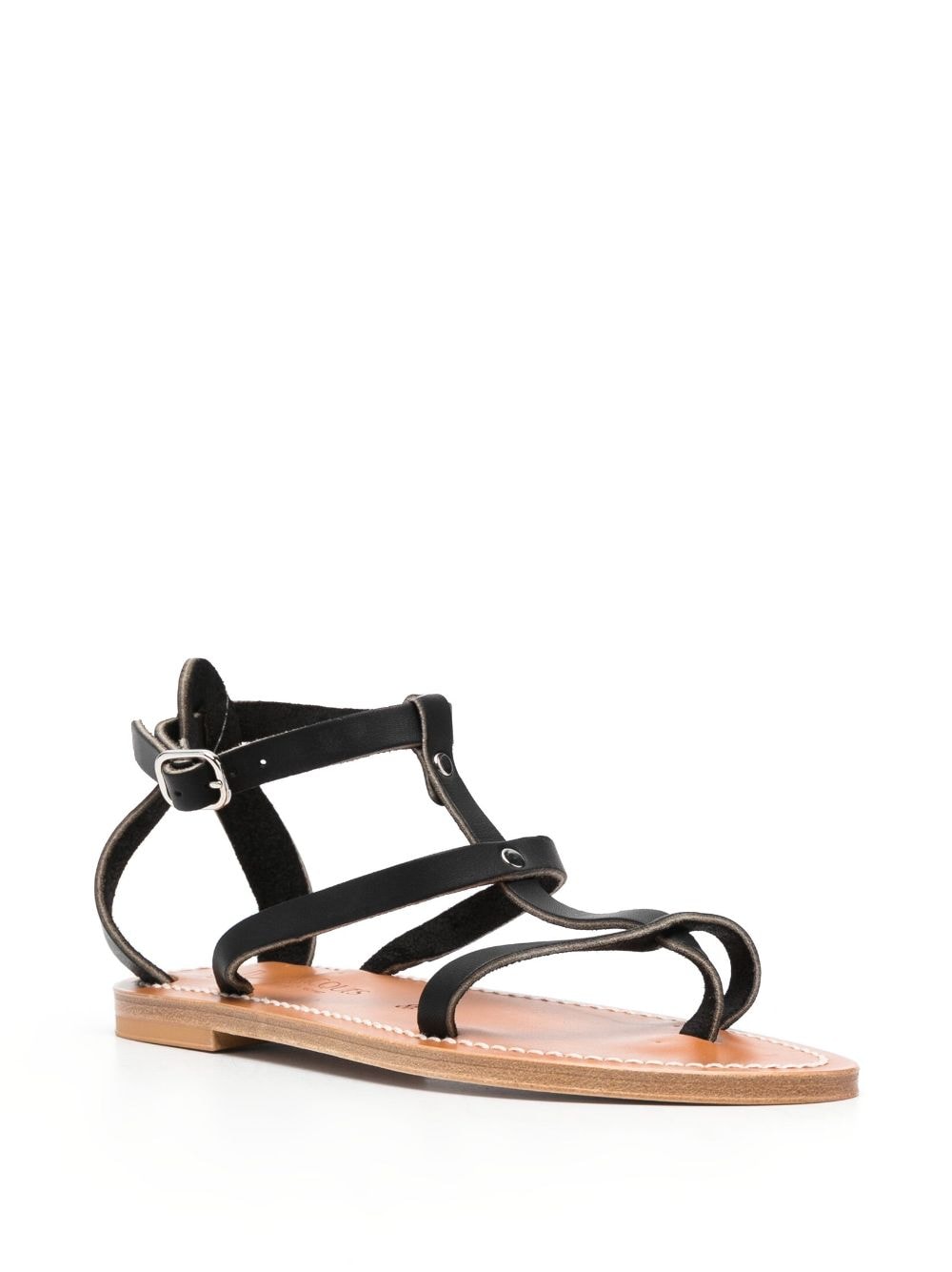 Shop Kjacques Ankle-buckle Flat Sandals In Schwarz
