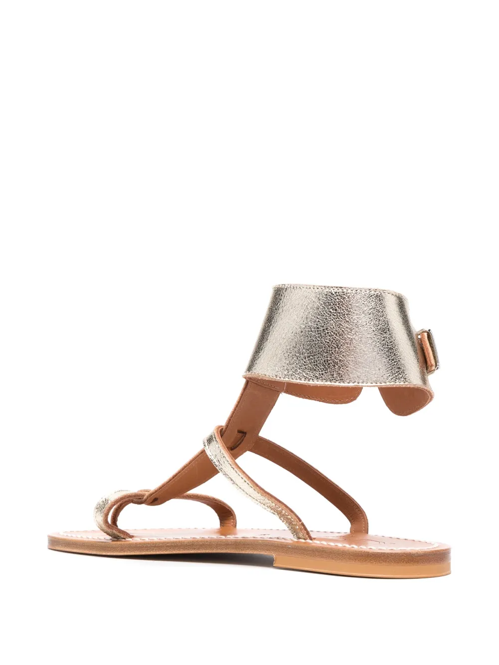 Shop Kjacques Buckle-fastening Leather Sandals In Gold