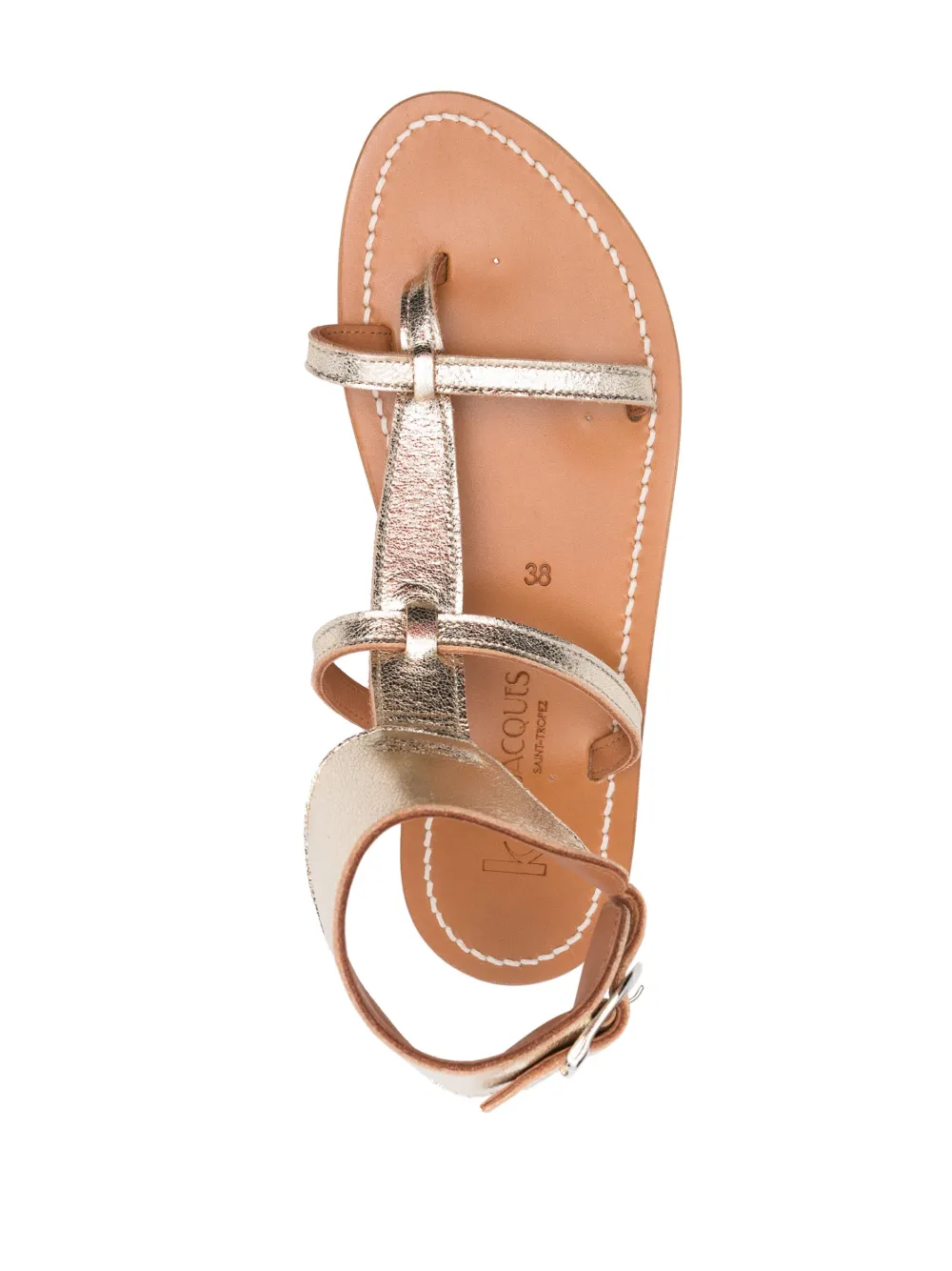 Shop Kjacques Buckle-fastening Leather Sandals In Gold