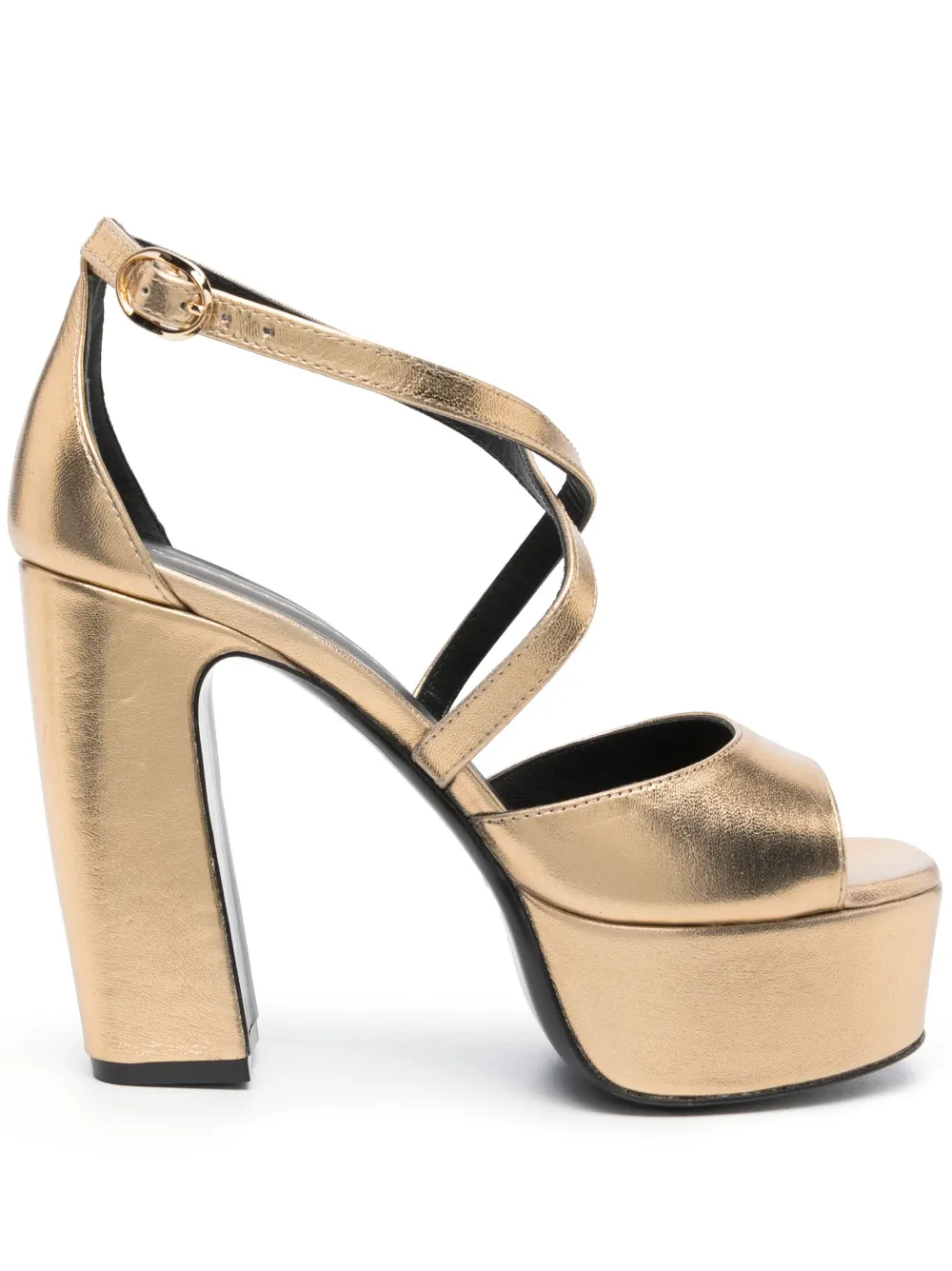 Roberto Festa 125mm Metallic Leather Sandals In Gold