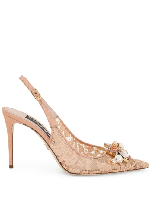 Escarpins Rainbow Lace 90 mm à bride arrière - Dolce & Gabbana - Modalova