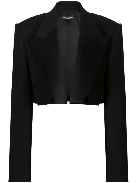 Dolce & Gabbana blazer corto con efecto de terciopelo