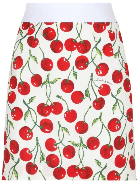 Dolce & Gabbana falda con cerezas estampadas