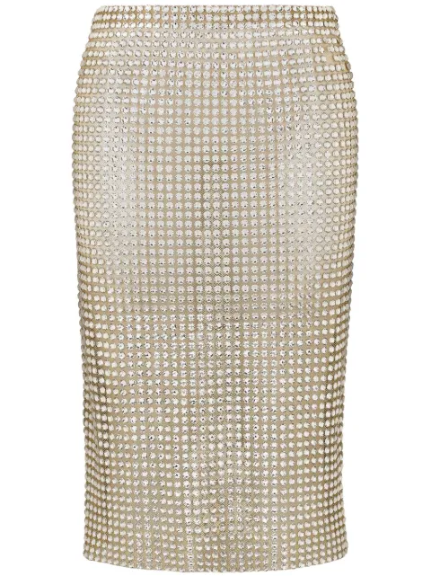 Dolce & Gabbana rhinestone mesh midi skirt
