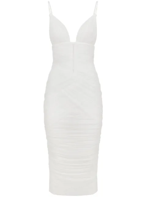 Dolce & Gabbana Vestido midi de tule drapeado