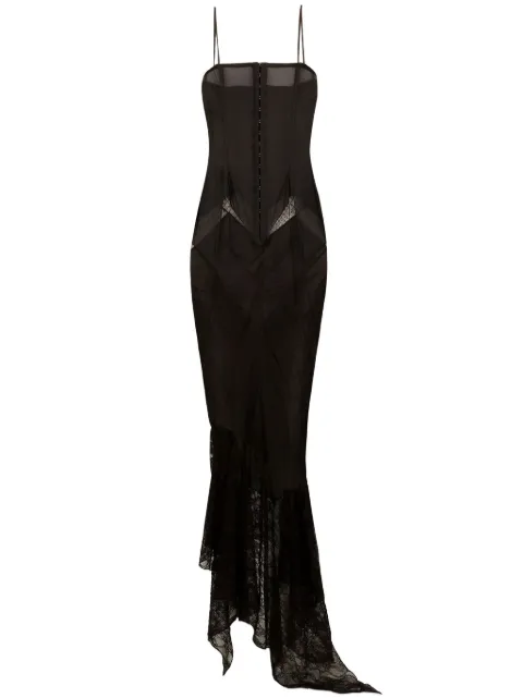 Dolce & Gabbana vestido semitransparente con panel de encaje