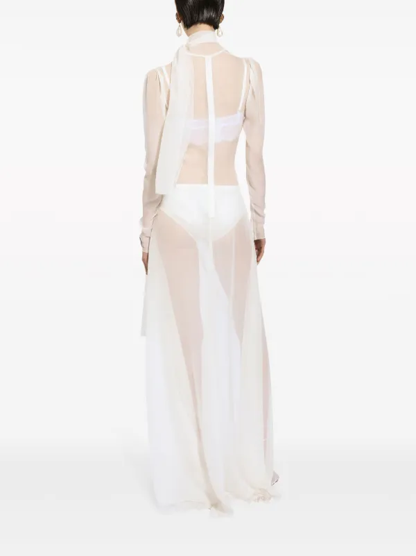 Dolce & Gabbana Sheer Silk Maxi Dress | White | FARFETCH Dolce & Gabbana Sheer Silk Maxi Dress | White | FARFETCH