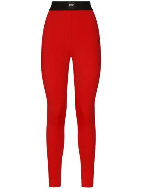 Dolce & Gabbana DGVIB3 logo-patch high-waist leggings 