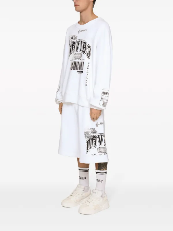 Dolce & Gabbana DGVIB3 logo-print Cotton Sweatshirt | White