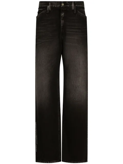 Dolce & Gabbana DGVIB3 logo-patch wide-leg jeans